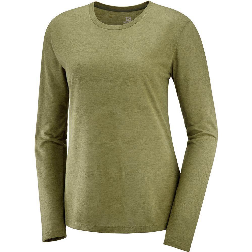 SALOMON COMET CLASSIC LS W Philippines - Women's Midlayers - Olive | 503647-MBY